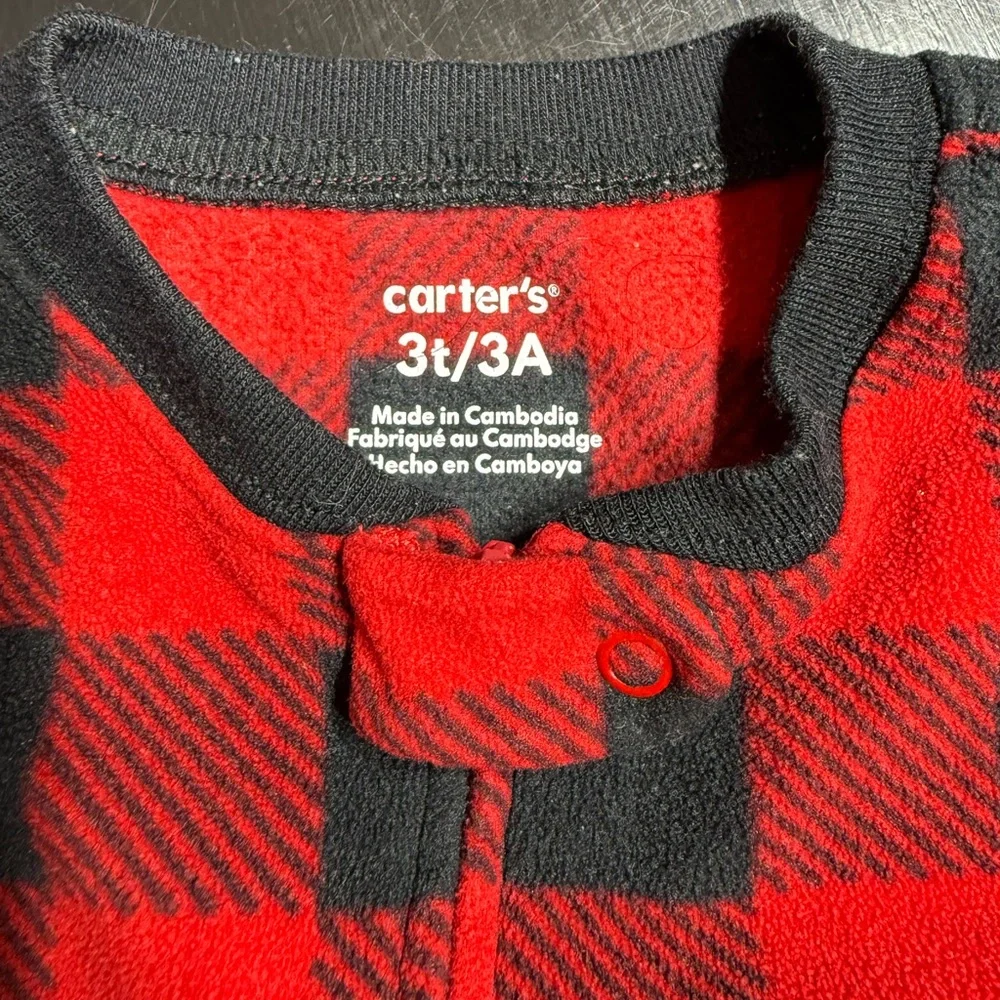 Carter's | Toddler Fleece Checkered Footie Pajamas | 3T